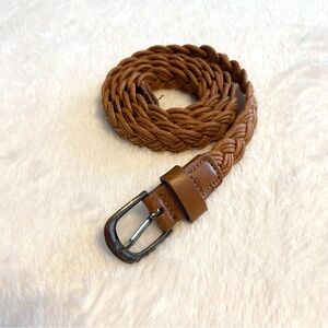 Women’s Skinny Braided Leather Belt Boho Y2K